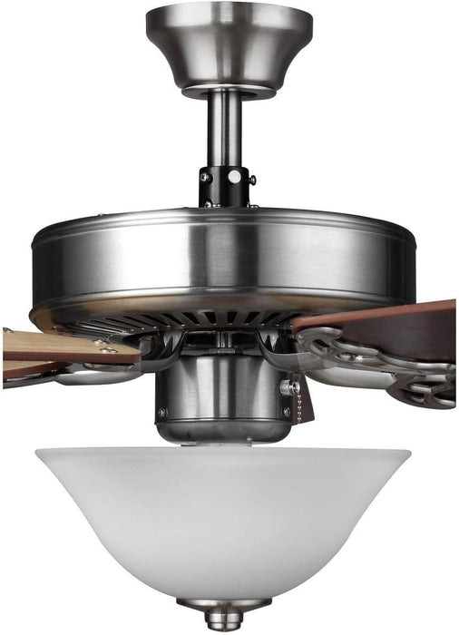 Airpro Collection 52'' Five-Blade Ceiling Fan with White Etched Light Kit