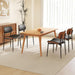 PU Leather Dining Chairs Set of 4 with Walnut Bentwood, Black