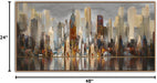 Abstract Modern Canvas Wall Art for Living Room Cityscape New York Wall Decor City Theme Paintings Brown Framed Pictures Office Artwork Wall Decor Bedroom above Bed