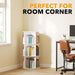 Three Tier Rotating Bookshelf Tower White 37.8Inches