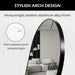 Arched Full Length Floor Mirror, Oval Full Floor Mirror, Large Wall Mounted Arched-Top Body for Living Room, Bedroom, Bathroom, Entryway, Dressing Room (Black, 64 * 21)