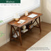 Extra Long Writing Desk with Bookshelf, 47" Wx16 Dx30 H, Walnut
