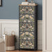 Dresser with 5 Fabric Drawers Strawberry Thief Drawer Dresser for Bedroom Vintage Nightstand Dressers & Chests of Drawer for Halfway Entryway Living Room Sturdy Steel Frame Wood Top, Brown