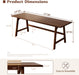 Solid Wood Writing Table - 72"W Minimalist Long Computer Desk, Walnut