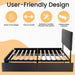Upholstered Queen Size Platform Bed Frame with 4 Storage Drawers, Adjustable Headboard with Diamond Stitched Button Tufted Design, Wooden Slat Support, No Box Spring Needed, Dark Grey