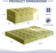 Tri-Fold Mattress, 6 Inch Tufted Folding Mattress Full Foam Bed, Foldable Floor Couch Guest Bed Topper Portable Camping Sleeper with Corded Fabric, Green, 53"X75"