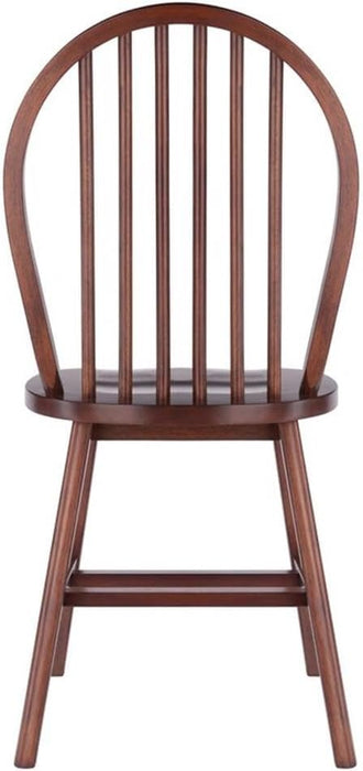 Windsor 2-Piece Chair Set, Solid Wood, Walnut Finish