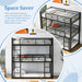 Metal Bunk Bed with Trundle,Twin over Twin Bunk Bed Frame with Ladder and Safety Rails for Triple Metal Bunk Can Be Divided into Two Beds (Black-Twin over Twin over Twin)