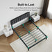 King Bed Frame with Piano Keys Headboard and Footboard, Metal Platform Bed Frames King Size, No Box Spring Needed, Easy Assembly, Steel Slats Support, Velvet Black