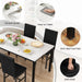 Extravagant Faux Marble Dining Table Set WhiteBlack
