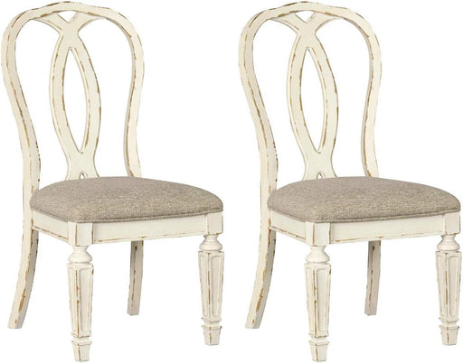 Realyn French Country Ribbon Back Dining Chair, 2 Count, Chipped White