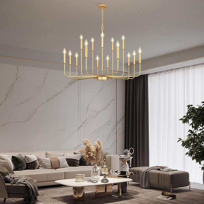 Gold Chandeliers for Dining Room Light Fixture，D40 Inch