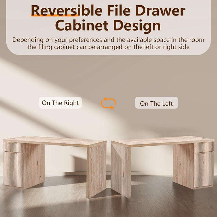 60Inch Handcrafted Executive Desk With Generous Storage