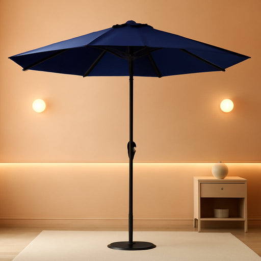 10FT Umbrella Outdoor Patio, Backyard Umbrella with 8 Sturdy Ribs, Push Button Tilt and Crank, Waterproof UV Protection for Garden, Table, Pool, Market