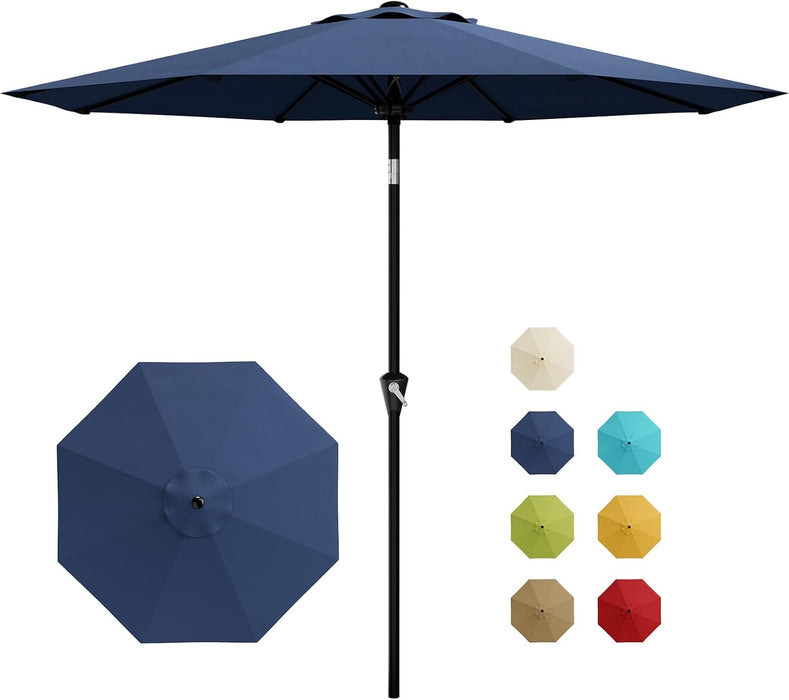 10FT Umbrella Outdoor Patio, Backyard Umbrella with 8 Sturdy Ribs, Push Button Tilt and Crank, Waterproof UV Protection for Garden, Table, Pool, Market
