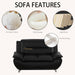 Sectional Sofa Sets, Living Room Furniture Sets Modern Faux Leather Sofa Couch 5-Seat Sofa for Living Room(A-Black, Sofa+Loveseat)