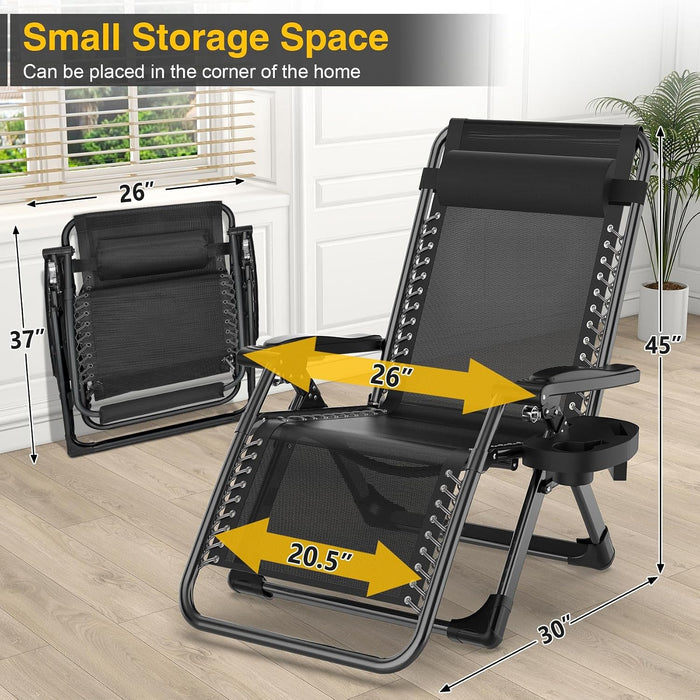 Zero Gravity Chair, Folding Lounge Chairs with Aluminum Alloy Lock