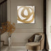 Contemporary Neutral Artwork Line Wall Hangings Decor Gold Wall Paintings 28"X28" Decoration for Bedroom Wall Office Decor