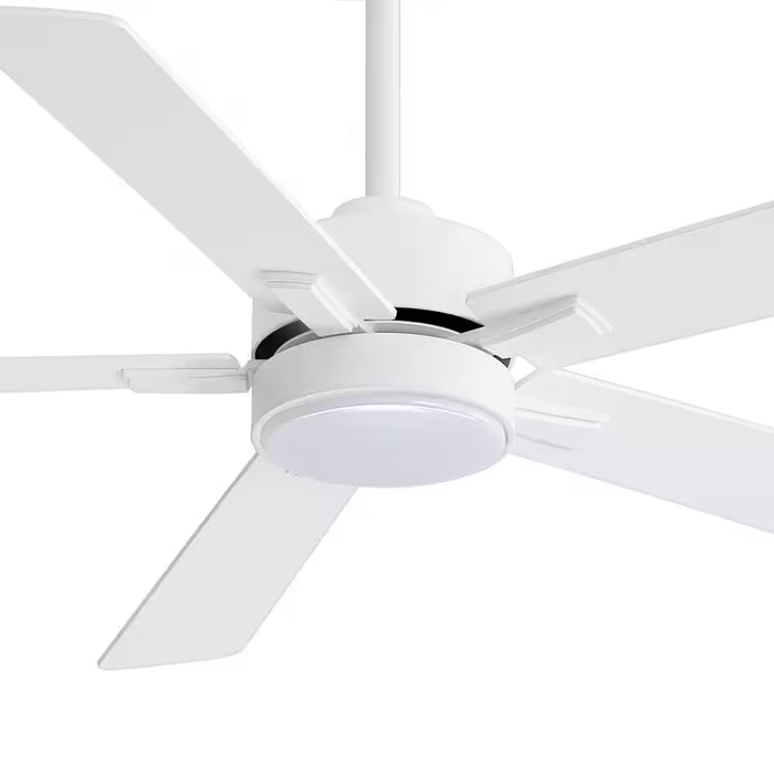 Charlie 52 In. Integrated LED Indoor White Ceiling Fans with Light and Remote Control Included