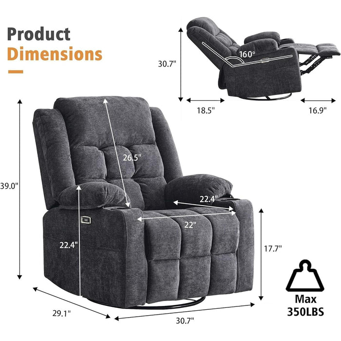 Power Rocking Recliner with Massage & USB
