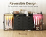 Black All-In-One Dresser With Clothes Rack Storage
