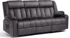 Manual Recliner Chair Set，Fabric Reclining Sofa Chair with Cup Holders, Upholstered Recliner with Side Pockets Suitable for Living Room Furniture (3)