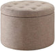 Designs4Comfort round Shoe Ottoman, Tan Fabric