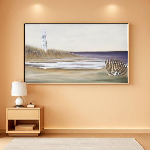 Large Ocean Wall Art Blue and Gold Wall Decor Framed Artwork Vogue Canvas Painting for Living Room Bedroom Dining Room Office Home Decor 30X60 Inch