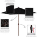 12-Year Protection 9-Ft Outdoor Patio Umbrella, Sunbrella Fade-Resistant Acrylic Fabric, Auto Tilt and Crank, Heavy-Duty Aluminum Frame/ Reinforced Ribs, Bronze Pole, Black
