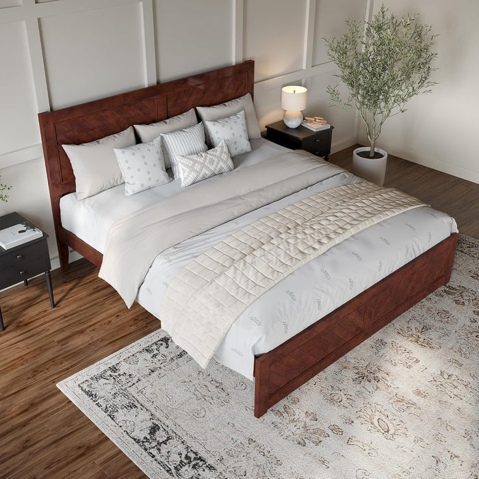 , Canyon King Platform Bed with Matching Footboard, Walnut