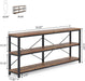 71" Sofa Tables Extra Long Couch Table, Narrow Long Console Table, Entryway Table,Sofa Table with 3 Tiers Storage Shelves (Rustic Brown)