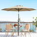 9FT Patio Umbrella 8 Sturdy Ribs Outdoor Table Umbrella, Tan