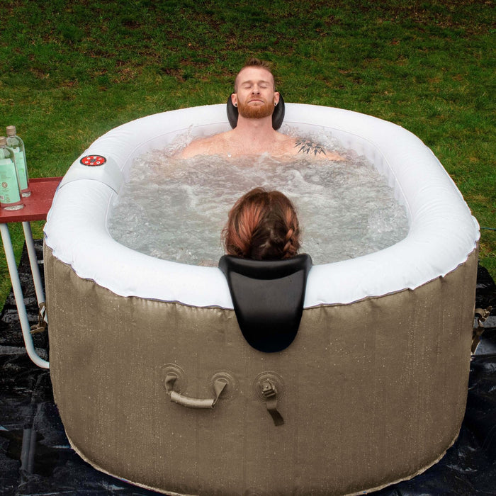 ALEKO Oval Spa Inflatable 2 Prs Hot Tub Personal Spa 145 Gallon with Drink Tray