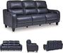 Mercomatic Contemporary Leather Match Wall Hugger Power Reclining Sofa with Adjustable Headrest and USB Ports, Blue