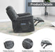 Grey Heated Recliner with Massage, Swivel Rocker