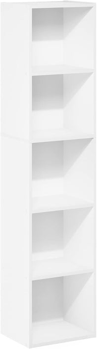 Pasir Space Saving FiveTier Bookcase 9x12x52 White