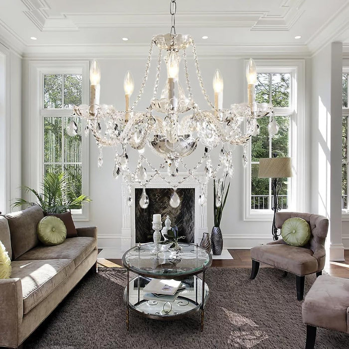 Farmhouse 5 Light K9 Crystal Chandelier PendantLightFixture