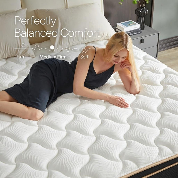 12 Inch King Mattress,Hotel Luxury Hybrid Mattress in a Box, Pocket Innerspring for Motion Isolation, 365-Night Trial & Forever Warranty