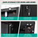 Black Storage Cabinet 72X36X18 Metal Garage Organizer