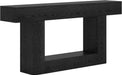 63" Console Table, Farmhouse 2-Tier Entryway Table with U-Shaped Base, Narrow Long Wood Sofa Table behind Couch Table for Living Room, Hallway, Foyer, Black