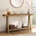 Solid Wood Console Tables - 63" Pinewood Farmhouse Rustic Hallway Table, Foyer Tables Living Room, Solid Firwood Sofa Table for Entryway, Brown