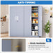 63-Inch-Tall Cement Gray Pantry Cabinet Kitchen Storage