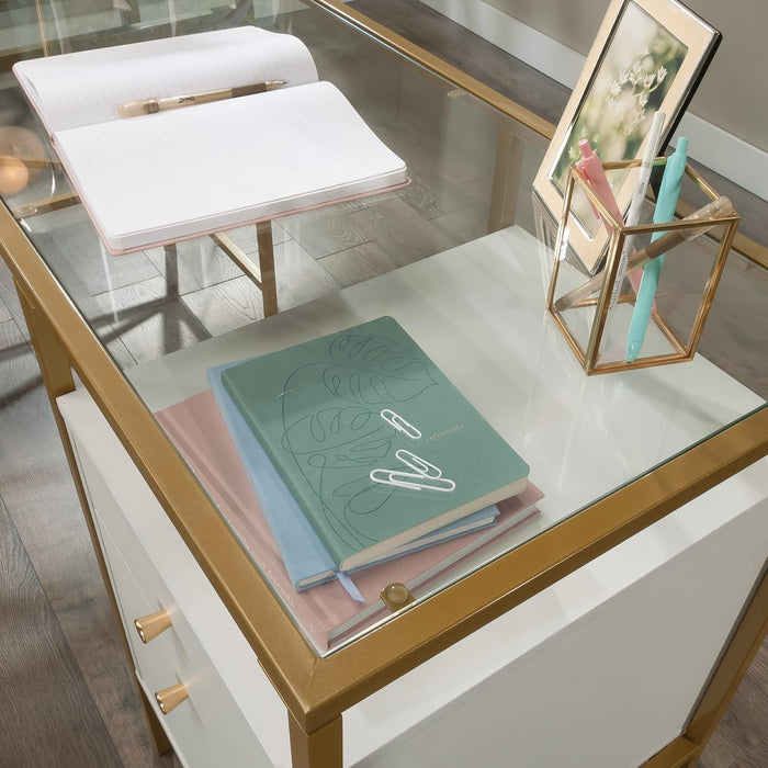 Harper Heights L-Desk, White Finish