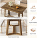 47-Inch Rustic Brown Rectangular Dining Table Geometricbase