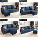 Navy Blue Convertible Sectional Sofa