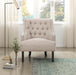 Taupe Upholstered Accent Chair Tufted Cushion Frame