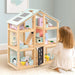 Wooden Dollhouse, 6 Rooms Doll House with 38 Pcs Furniture Set, DIY Pretend Modern Playhouse, 3-Story Kids Dollhouse, Ideal Gift for Kids Ages 3+