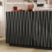 70" Fluted Mid Century Modern Sideboard Buffet Cabinet with Storage, Black
