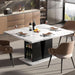 47"-63" Extendable Dining Table for 4-6, Faux Marble Table with Storage