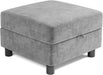 Modular Storage Ottoman Sectional Sofa Module Free Reversible Chaise Couch Convertible Ottoman Free Configuration Ottoman, Light Gray